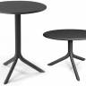 Стол пластиковый обеденный Step + Step Mini антрацит Ø605х400-765 мм