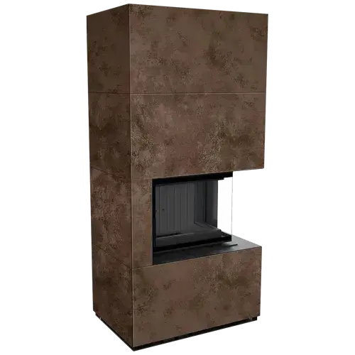 Каминокомплект Kratki PRO FLOKI OXIDE MORO угловое стекло справа