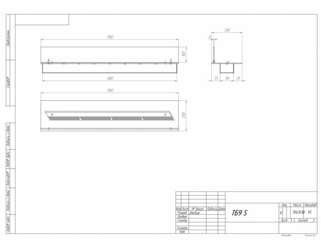 Топливный блок SteelHeat LINE GLASS 900