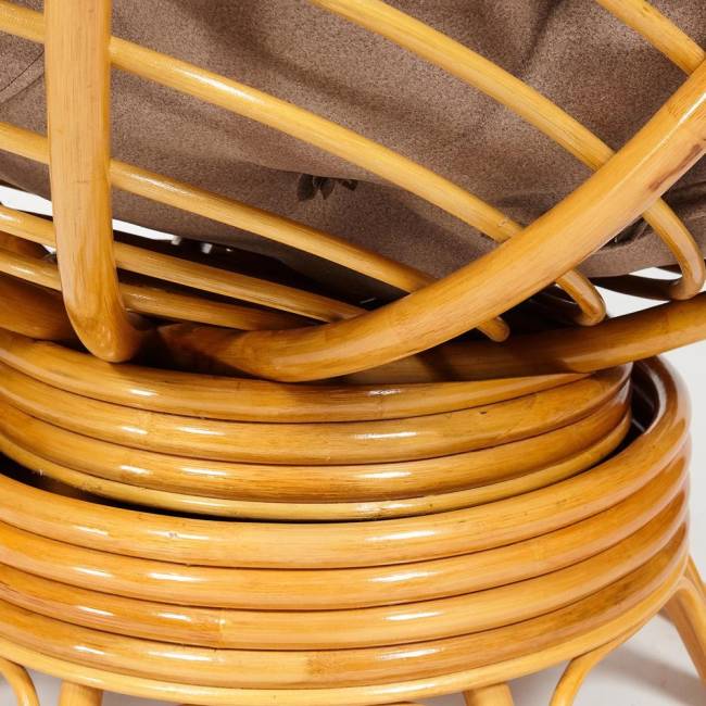 Кресло-качалка PAPASAN/ПАПАСАН w 23/01 B /с подушкой/ 115х78х104 см, Honey (мед), экошерсть Коричневый, 1811-5 Honey (мед)