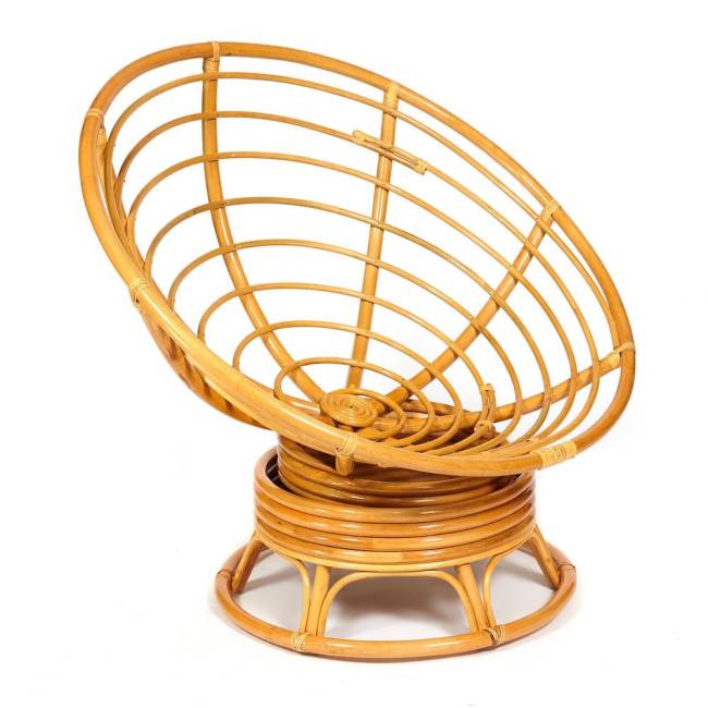 Кресло-качалка PAPASAN/ПАПАСАН w 23/01 B /с подушкой/ 115х78х104 см, Honey (мед), экошерсть Коричневый, 1811-5 Honey (мед)