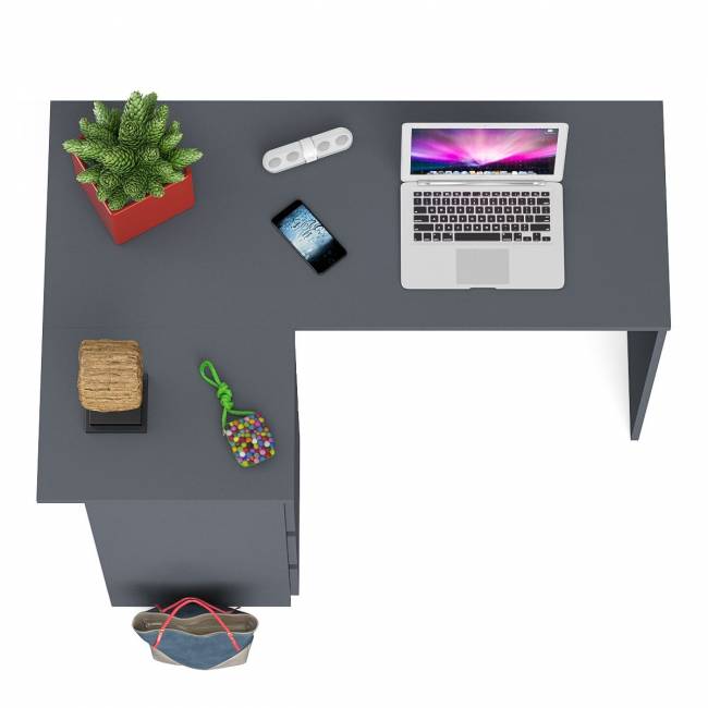 Угловой компьютерный стол Мори МС-16 левый цвет графит Угловой компьютерный стол Мори МС-16 левый цвет графит