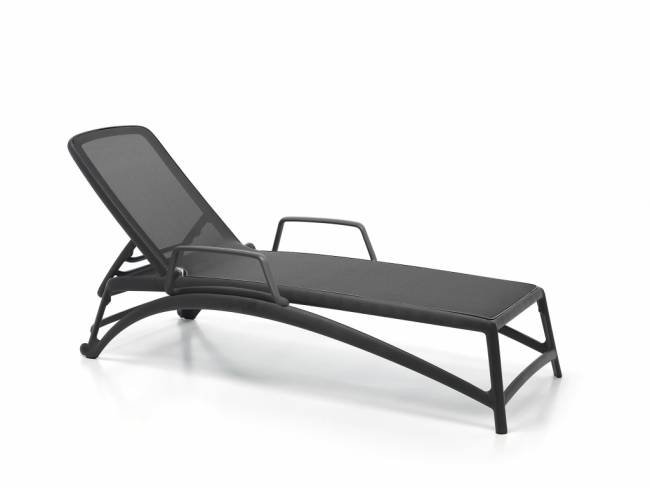 Шезлонг-лежак пластиковый Atlantico антрацит 1720-2040х700х350 мм