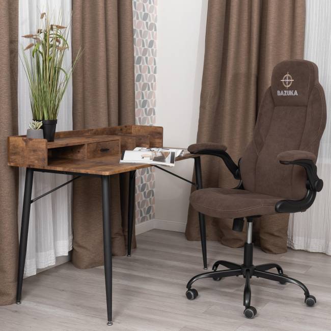 Кресло BAZUKA metalBL велюр, коричневый, 6 коричневый велюр