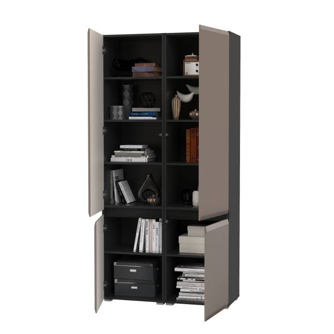 Два шкафа Сидней 13.200 цвет антрацит/МДФ веллюто капучино