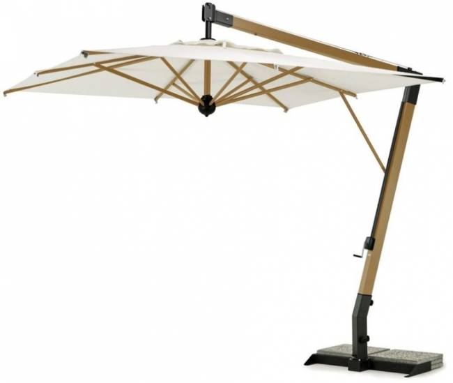 Зонт профессиональный 3х4 м Palladio Braccio имитация ироко, слоновая кость 3000х4000 мм