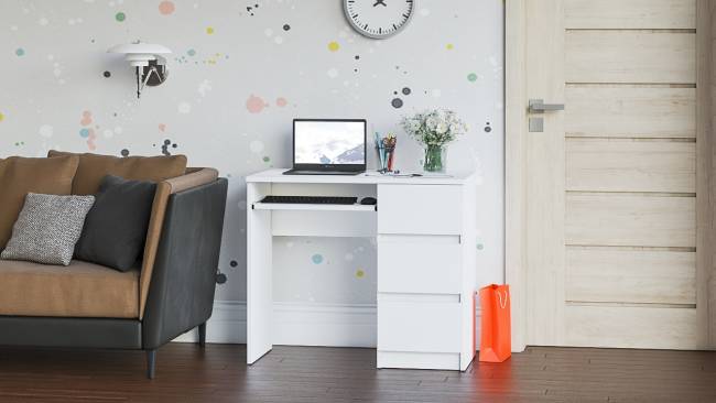 Стол компьютерный три ящика Мори МС-6 правый цвет белый Стол компьютерный три ящика Мори МС-6 правый цвет белый