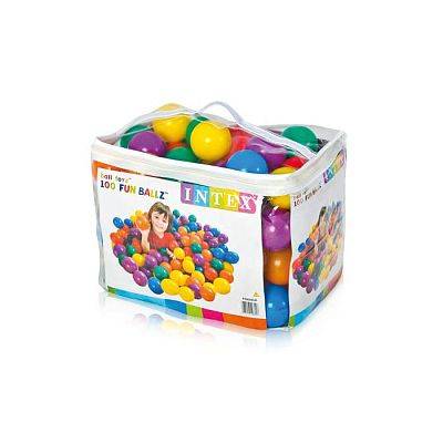 49600, Intex, Пластиковые мячи 8см, 100шт для игровых центров, от 2 лет