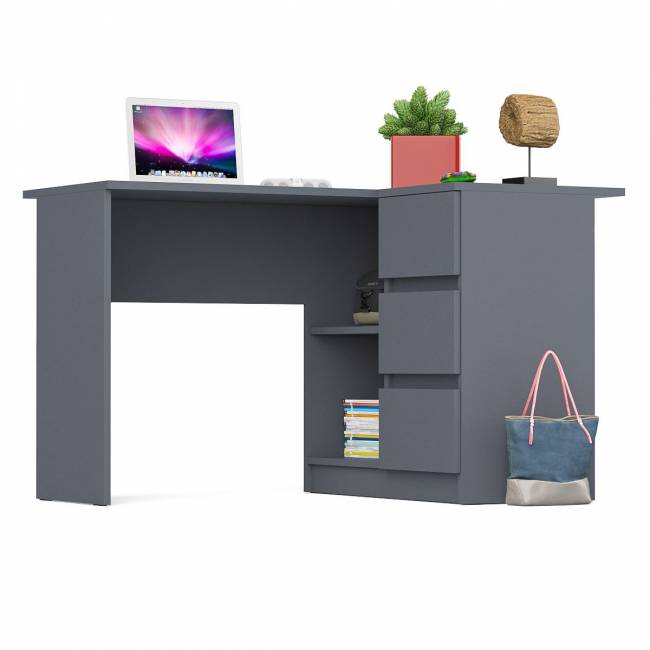 Угловой компьютерный стол Мори МС-16 правый цвет графит