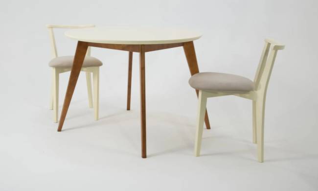 Стол Сканди К 100, Орех/Слоновая кость