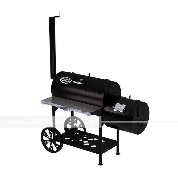 Гриль-Смокер XL, из стали толщиной 4 мм, с топкой справа, в термостойкой покраске Гриль-Смокер XL, из стали толщиной 4 мм, с топкой справа, в термостойкой покраске