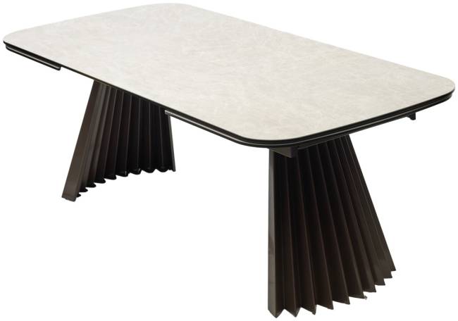 Стол ASTRID 200 TL-102 Бежевый мрамор, испанская керамика / Шоколадное золото каркас, ®DISAUR