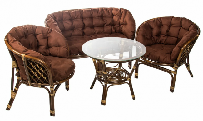 Комплект кофейный из нат. ротанга "Багама" S Комплект кофейный из нат. ротанга "Багама" S