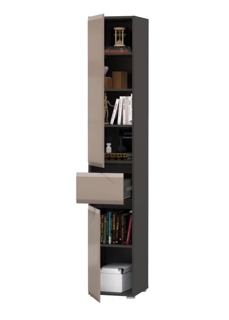 Шкаф с ящиком Сидней 13.202 цвет антрацит/МДФ веллюто капучино Шкаф с ящиком Сидней 13.202 цвет антрацит/МДФ веллюто капучино