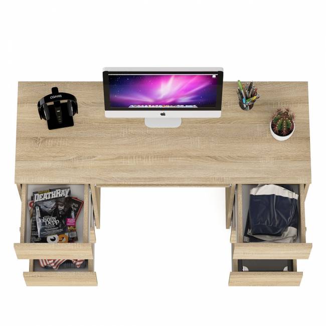 Компьютерный стол с двумя тумбами Мори МС-2 цвет дуб сонома Компьютерный стол с двумя тумбами Мори МС-2 цвет дуб сонома