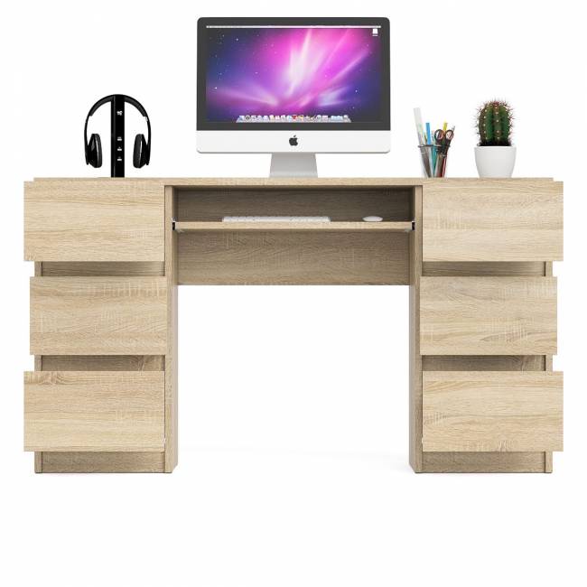 Компьютерный стол с двумя тумбами Мори МС-2 цвет дуб сонома Компьютерный стол с двумя тумбами Мори МС-2 цвет дуб сонома