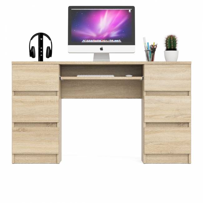 Компьютерный стол с двумя тумбами Мори МС-2 цвет дуб сонома Компьютерный стол с двумя тумбами Мори МС-2 цвет дуб сонома