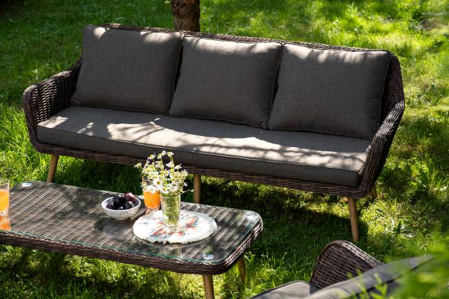 "Прованс" лаунж-зона плетеная из искусственного ротанга, цвет коричневый "Прованс" лаунж-зона плетеная из искусственного ротанга, цвет коричневый