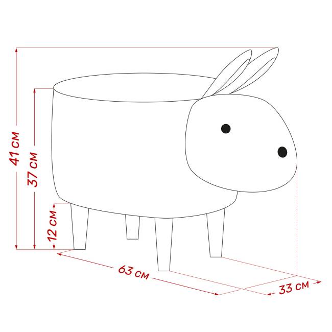 Пуф Leset Rabbit COMBI V32 серый Бук