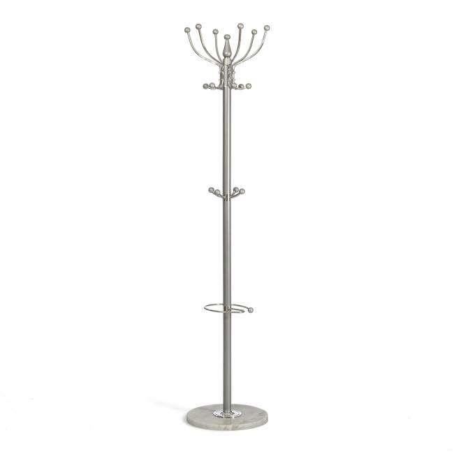 Вешалка Bara (mod. GH-8606) металл/хром/мрамор, white (белый) / grey (серый), 37x37x175см white (белый) / grey (серый) металл/хром/мрамор
