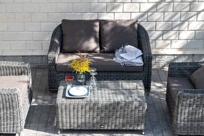 "Кон Панна" лаунж-зона из искусственного ротанга, цвет графит