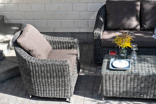 "Кон Панна" лаунж-зона из искусственного ротанга, цвет графит
