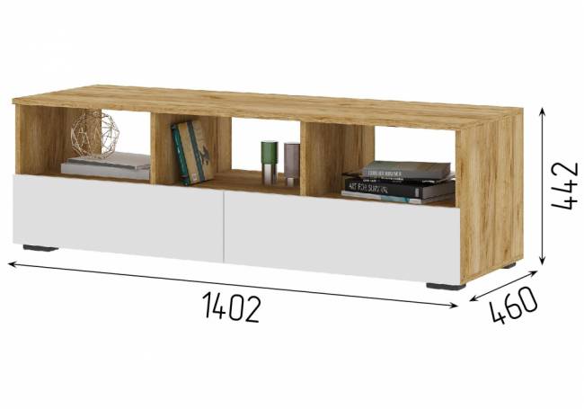 Элла ТБ 02 белый / дуб крафт золото
