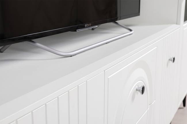 Комод Валенсия 13.309 с тумбой под ТВ Валенсия цвет белый шагрень