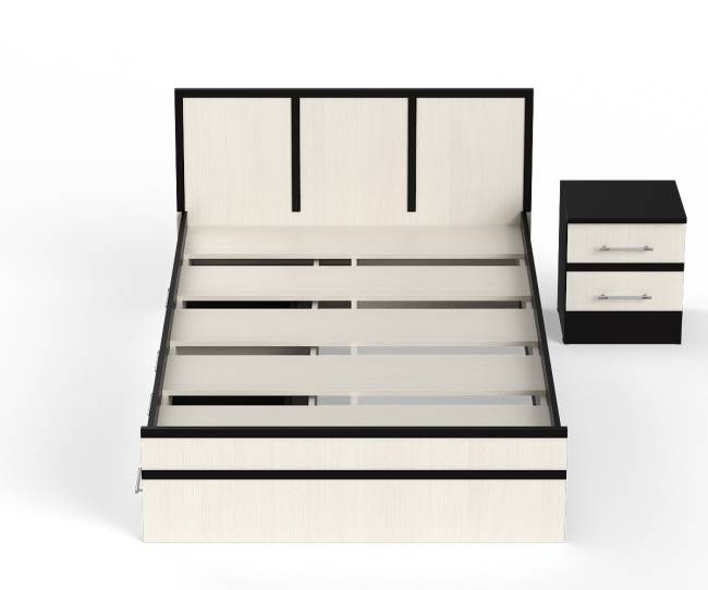 Кровать с ящиками 1200 с тумбой Сакура цвет венге/дуб лоредо