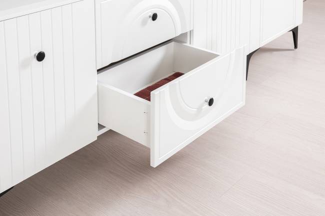 Тумба для ТВ с навесной полкой Валенсия цвет белый шагрень Тумба для ТВ с навесной полкой Валенсия цвет белый шагрень