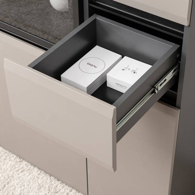 Два шкафа с ящиками и тумба под ТВ Сидней цвет антрацит/МДФ веллюто капучино Два шкафа с ящиками и тумба под ТВ Сидней цвет антрацит/МДФ веллюто капучино