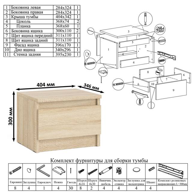 Стол письменный Мори с тумбой ТМП400.1 цвет дуб сонома Стол письменный Мори с тумбой ТМП400.1 цвет дуб сонома