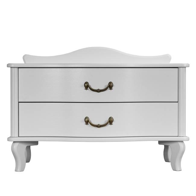 Тумбочка Джульетта широкая 2 ящика молочный дуб Л Тумбочка Джульетта широкая 2 ящика молочный дуб Л