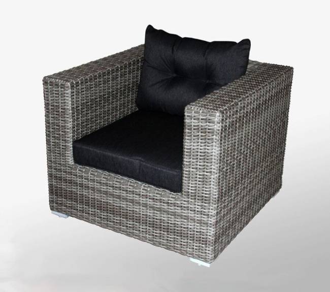 Комплект для отдыха "Севилья", из искусственного ротанга , 1+1+1, серый, темно-серый.