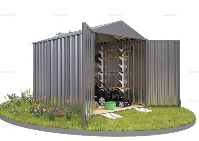 Хозблок SKOGGY секционный с двускатной крышей 3 х 2 м, цинковый