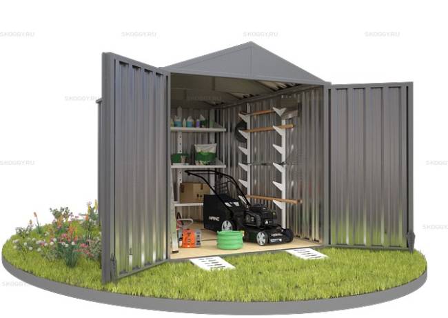 Хозблок SKOGGY секционный с двускатной крышей 3 х 2 м, цинковый