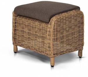 Оттоманка пуф из искусственного ротанга "BAVARIA", бежево-коричневый