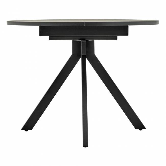 Стол Rudolf круглый раскладной 100-130x100x75см, Бетон слюда, чёрный Стол Rudolf круглый раскладной 100-130x100x75см, Бетон слюда, чёрный