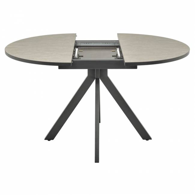 Стол Rudolf круглый раскладной 100-130x100x75см, Бетон слюда, чёрный Стол Rudolf круглый раскладной 100-130x100x75см, Бетон слюда, чёрный