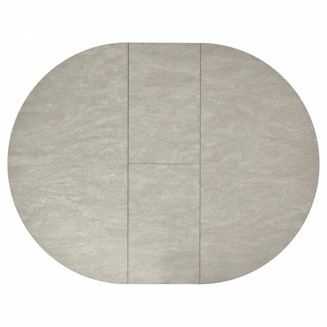 Стол Rudolf круглый раскладной 100-130x100x75см, Бетон слюда, чёрный Стол Rudolf круглый раскладной 100-130x100x75см, Бетон слюда, чёрный