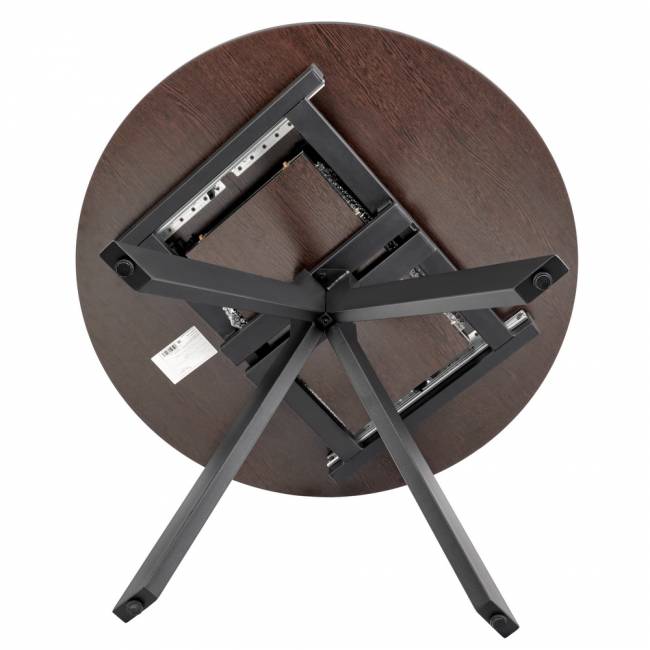 Стол Rudolf круглый раскладной 100-130x100x75см, Бетон слюда, чёрный Стол Rudolf круглый раскладной 100-130x100x75см, Бетон слюда, чёрный