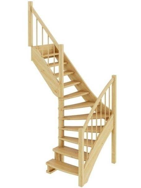 Деревянная лестница ЛС-09м/1 под покраску Деревянная лестница ЛС-09м/1 под покраску