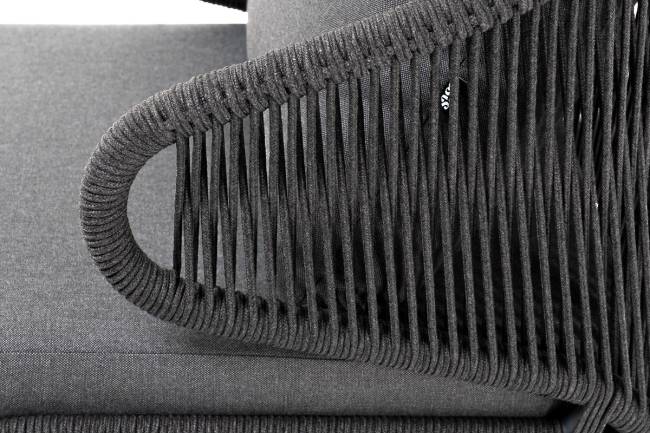 "Милан" лаунж-зона 5-местная плетеная из роупа (веревки), каркас алюминиевый серый, роуп темно-серый "Милан" лаунж-зона 5-местная плетеная из роупа (веревки), каркас алюминиевый серый, роуп темно-серый