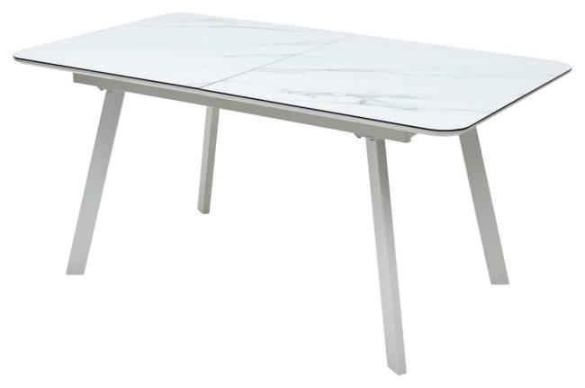 Стол ARUBA 140 GREY-WHITE/ WHITE глазурованное стекло М-City
