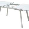 Стол ARUBA 140 GREY-WHITE/ WHITE глазурованное стекло М-City