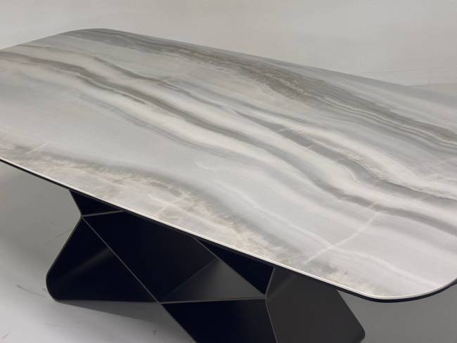 Стол ABSALON 180 ICE AGATE, керамика, стекло / Шоколадное золото каркас, ®DISAUR Стол ABSALON 180 ICE AGATE, керамика, стекло / Шоколадное золото каркас, ®DISAUR